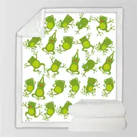 Plaid blanc motif grenouille Plaid blanc motif grenouille – Image 2