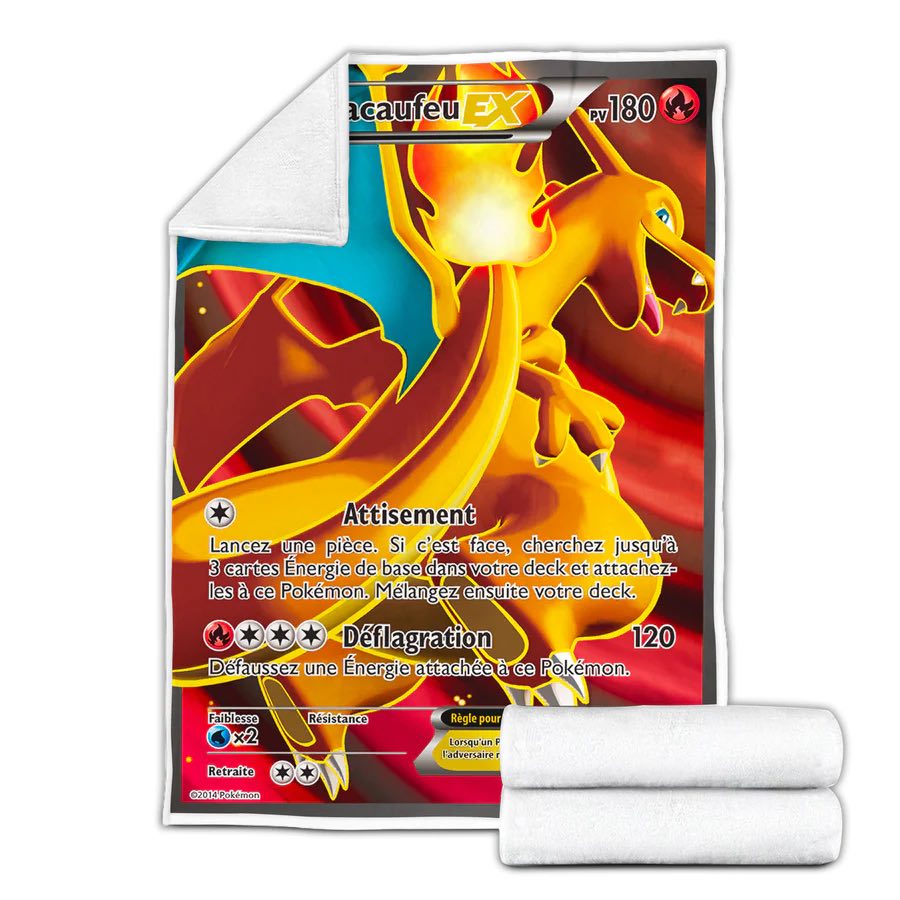 Plaid carte Pokémon Dracaufeu EX plaid carte pokemon dracaufeu ex 1