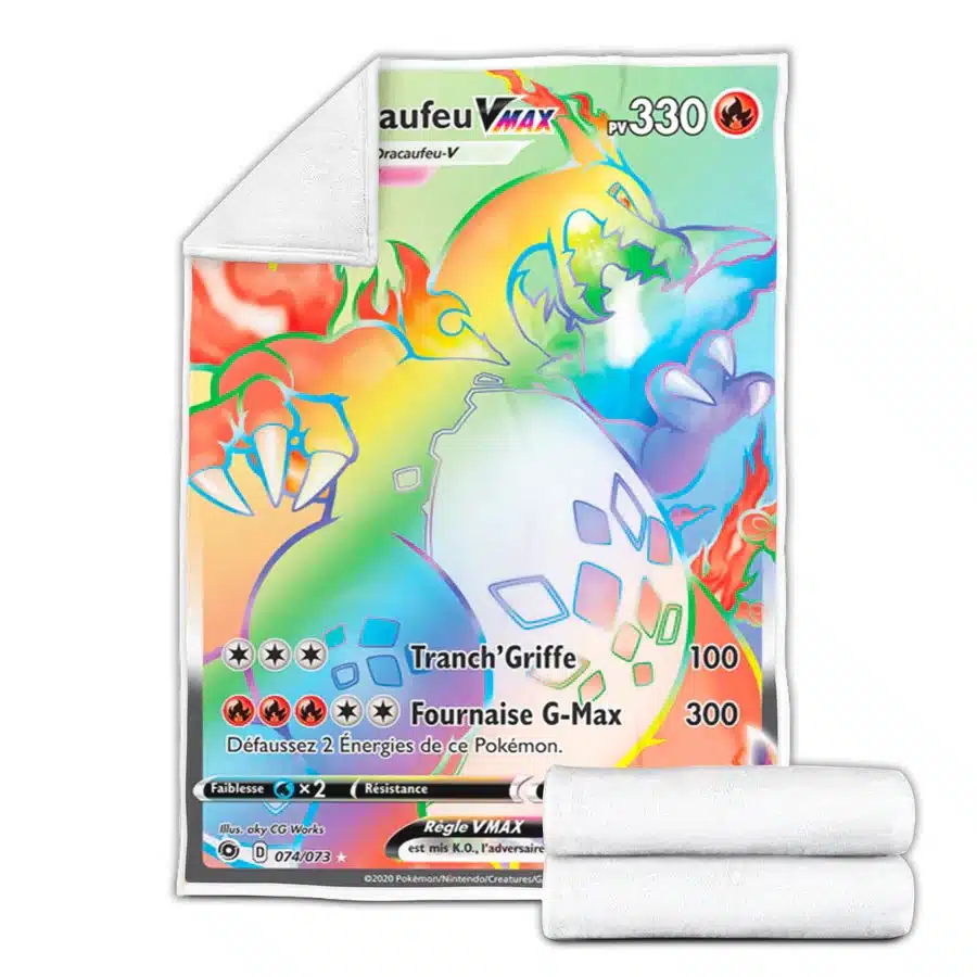 Plaid carte Pokémon Giga-Dracaufeu VMAX plaid carte pokemon giga dracaufeu