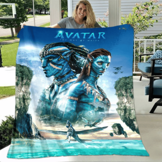 Plaid chaud Avatar " Le chemin de l'eau" avec une femme qui porte