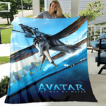 Plaid chaud et doux du fameux film Avatar avec une femme qui tien le plaid